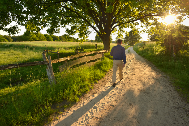 Wandelaar op Schabosche es in het Springendal