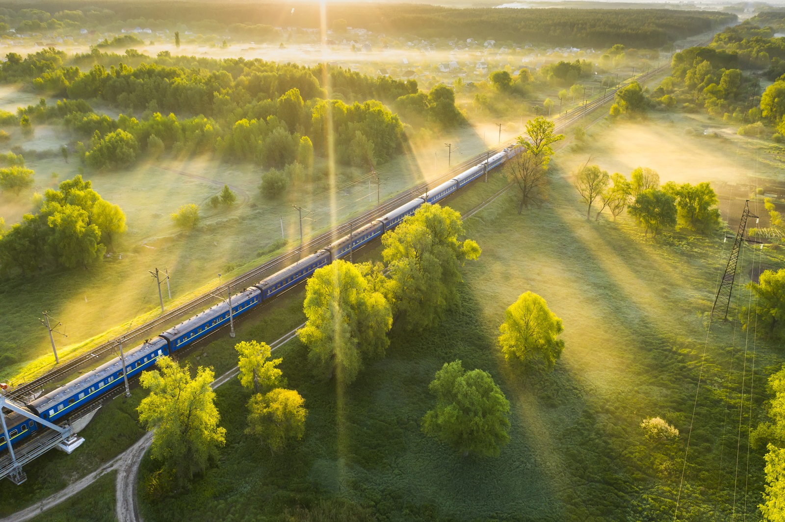 trein in landschap