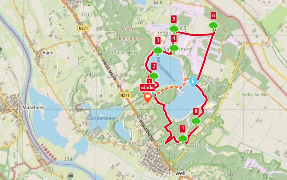 wandelkaart Reindersmeer