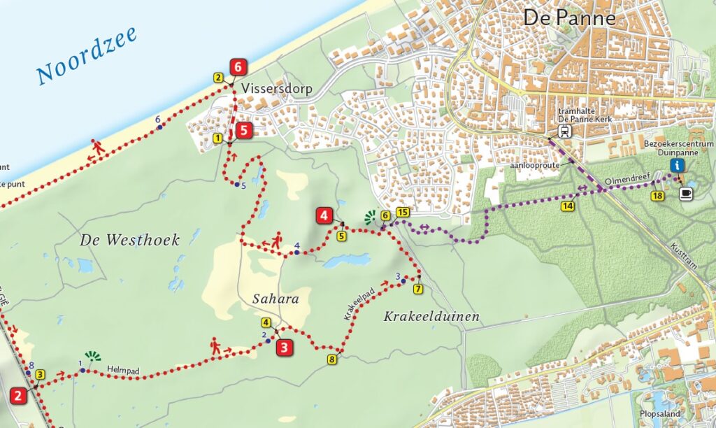 Kaart van de Westhoek in België