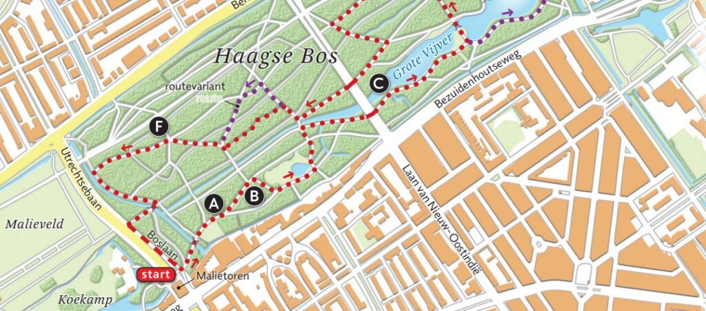 kaart Haagse Bos
